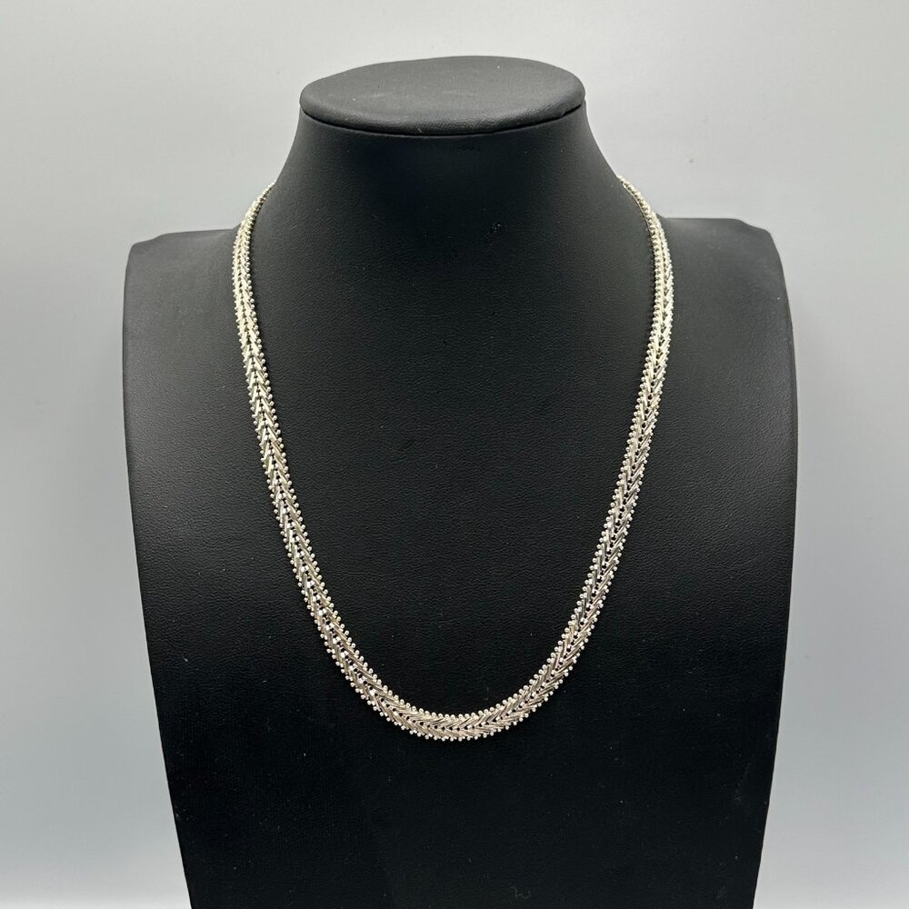 Milor Riccio Chain Necklace Sterling Silver Panther Head Clasp 16.5” 29 Grams - Picture 2 of 11